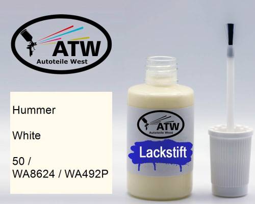 Hummer, White, 50 / WA8624 / WA492P: 20ml Lackstift, von ATW Autoteile West.